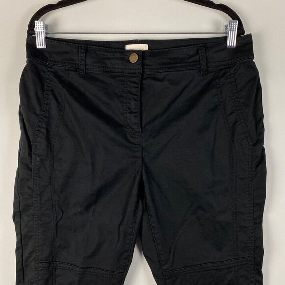 Chicos Slim Leg Ankle Pants Womens 1 US 8 Black Cotton Blend - Picture 2 of 9